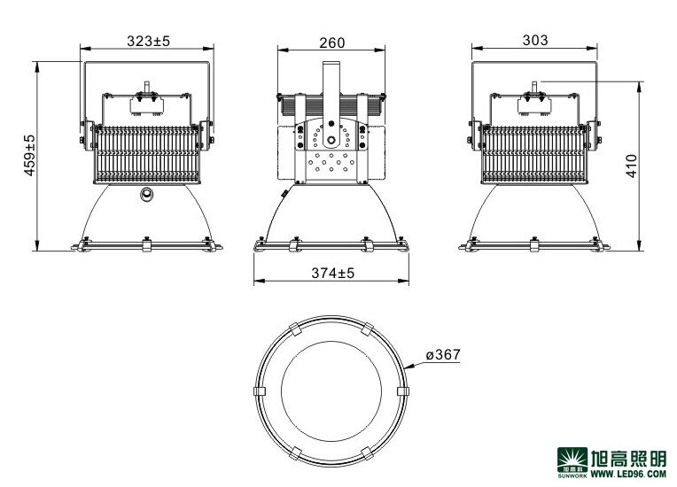 高檔高端SWK205-100w高效LED工礦燈，LED工廠燈廠家直銷，LED節能燈體育場館